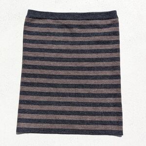 4/$40 Club Monaco | Prudence Wool Knit Striped Pencil Mini Skirt Brown Gray